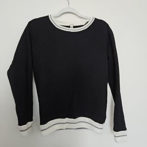 J. Crew Tipped Sweatshirt Black Cotton Small